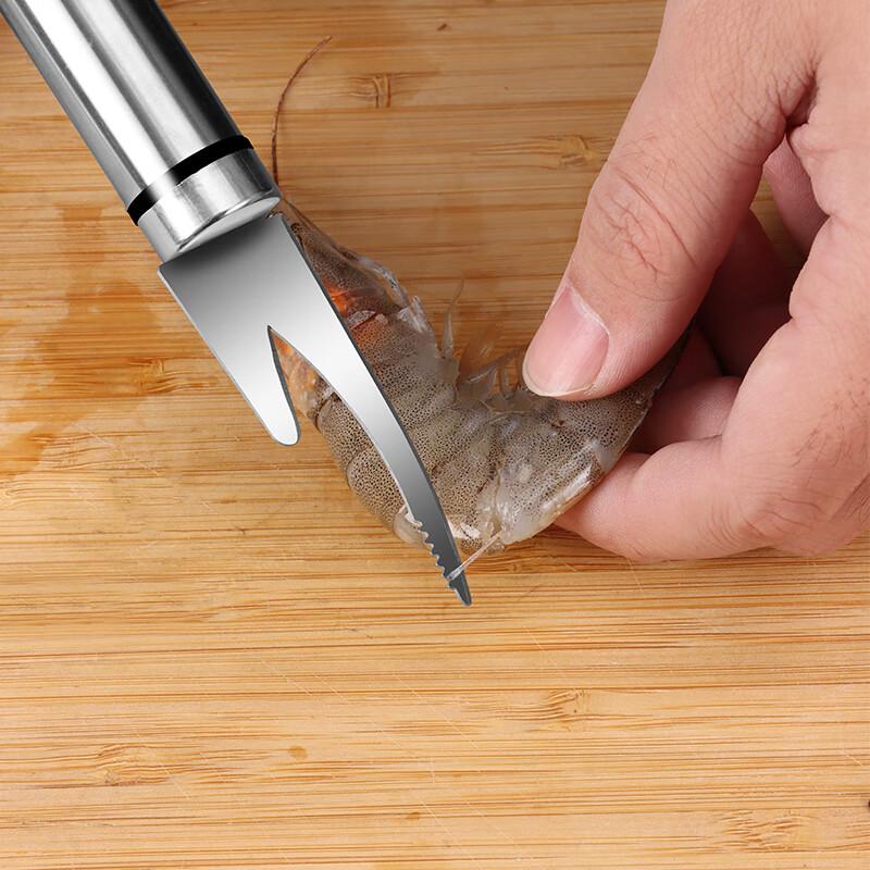 BJ 304 Stainless Steel Shrimp Deveiner Tool, Double-Ended Shrimp Deveiner Knife, Longan Pit Remover, Prawn Deveining Knife