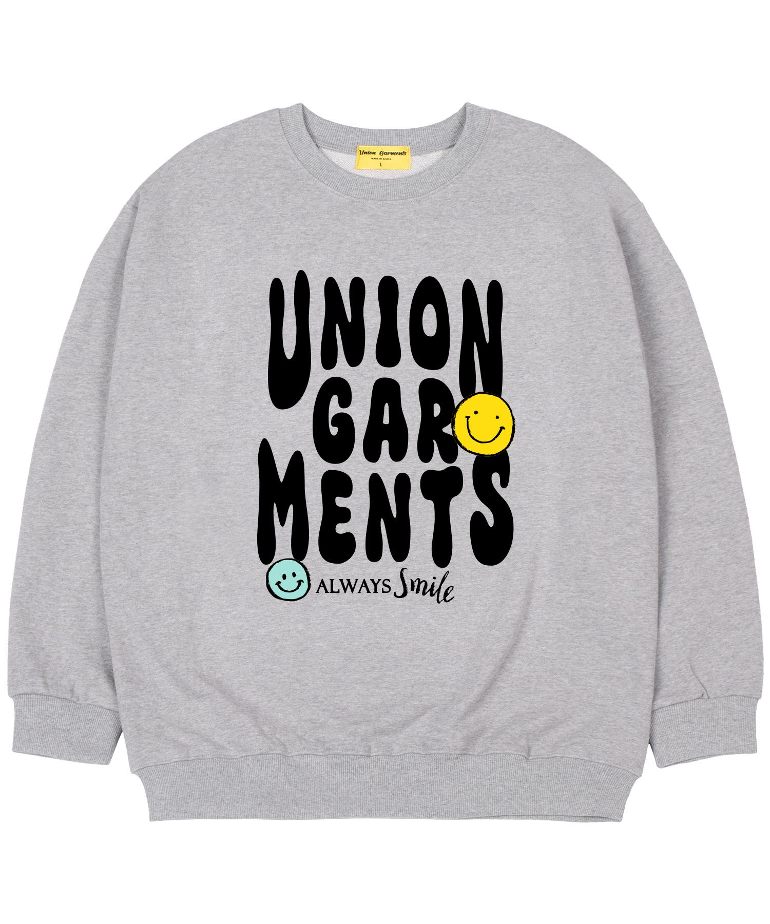 Union Garments [С подкладкой из флиса] Smile Garments Свободная толстовка Серая M