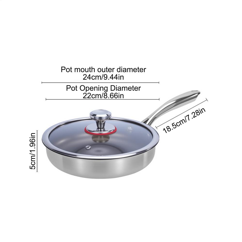 

Titanium Non Stick Frying Pan Heat Resistant Steak Skillet Cookware Kitchen Utensils for Eggs Pancakes Meats Home Cooking