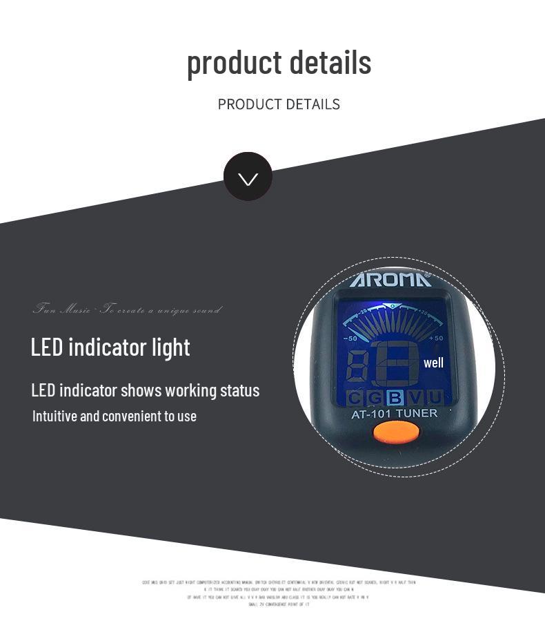 Multifunctional Electronic Tuner for Guitar, Violin, and Ukulele with Twelve Equal Temperament