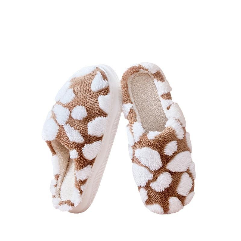 Thick-bottomed plush cotton slippers female cute home autumn and winter thickened warm cotton mop