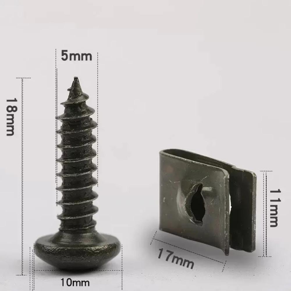 40/100pcs Motorcycle clip screw Base Bayonet Clip Plastic Cover Screw Bolt and U Type Clips with Nut  Bumper Protector
