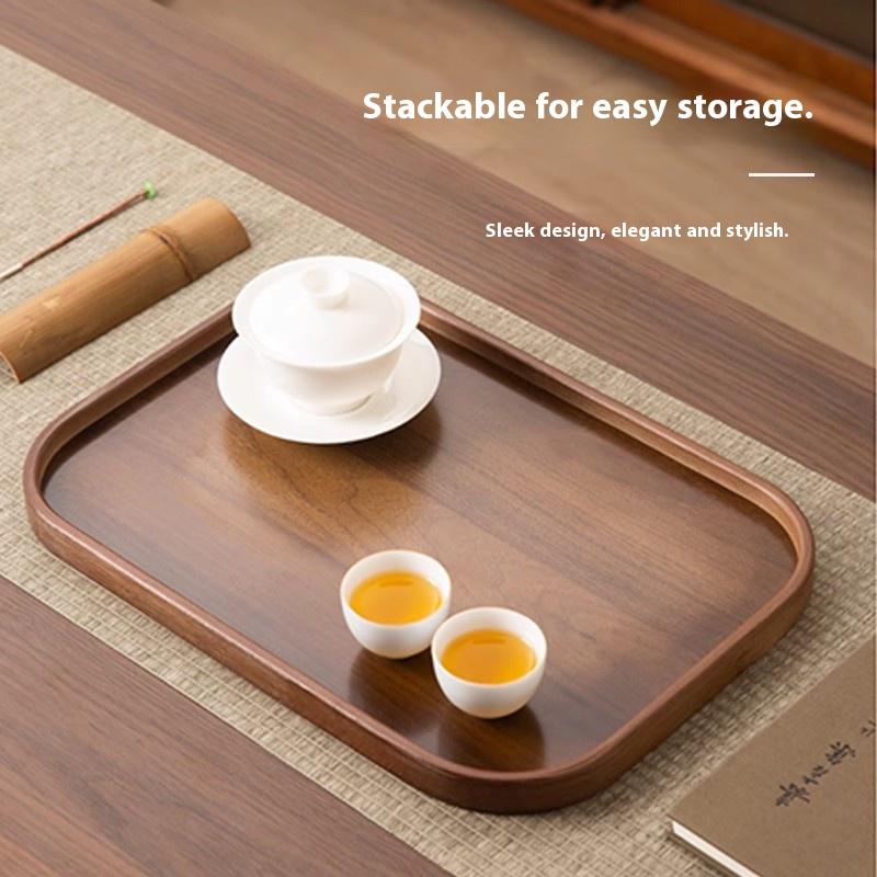 Gianxi Japanese Bamboo Household Tray Rectangular Hotel Solid Wood Dinner Plate Afternoon Tea Dessert Dim Sum Plate Tea Tray