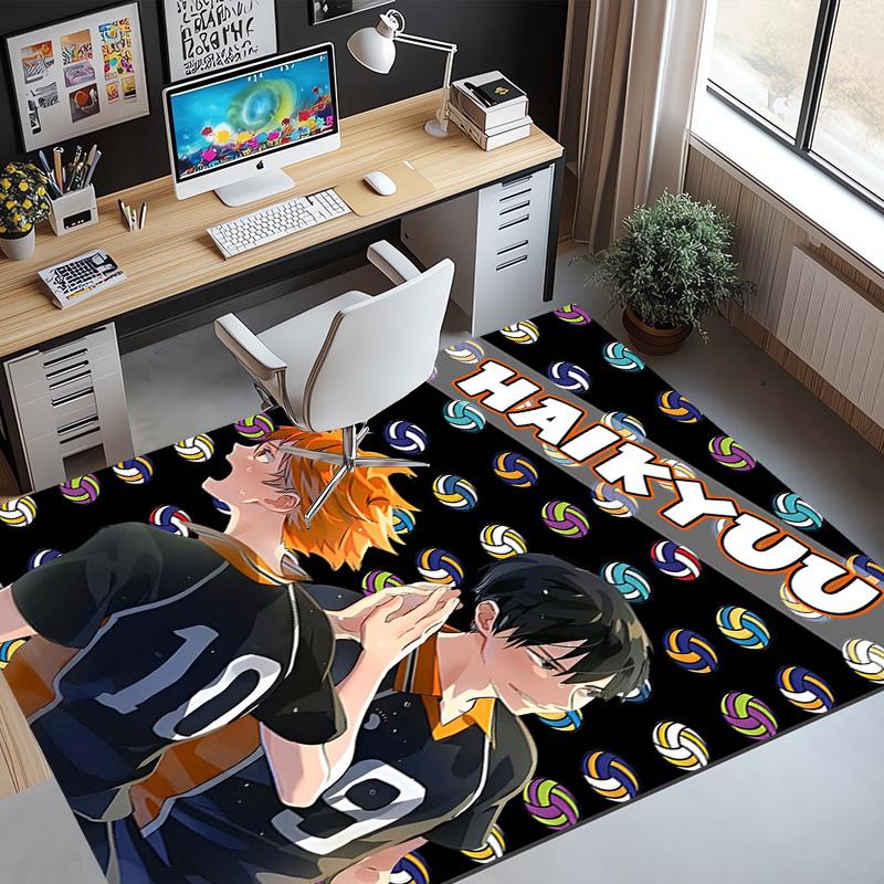 Haikyu Pattern Rug, Indoor/Outdoor Mat, for Picnic, Gameroom, Bedroom, Office, Living Room, Home Decor Carpet, Birthday Gift