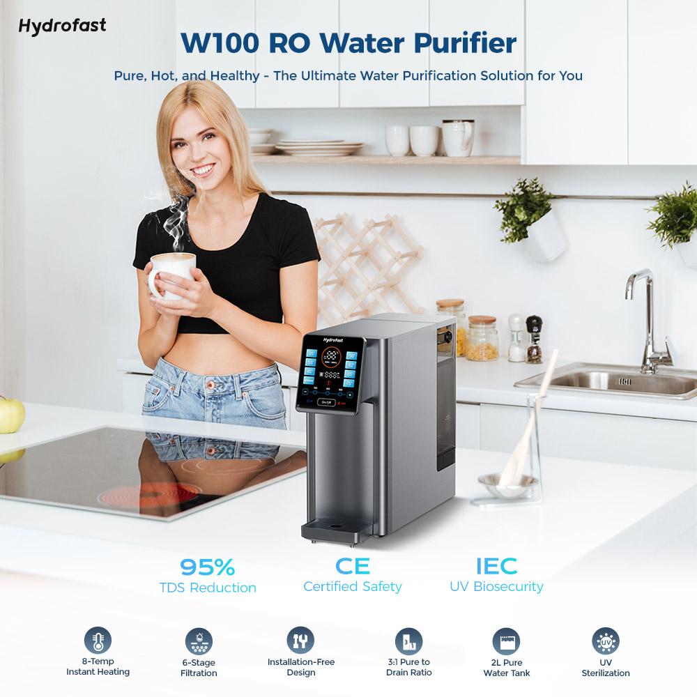 Refurbished Hydrofast W100 Countertop Water Purifier with Hot & Ambient Water, 8 Temperatures