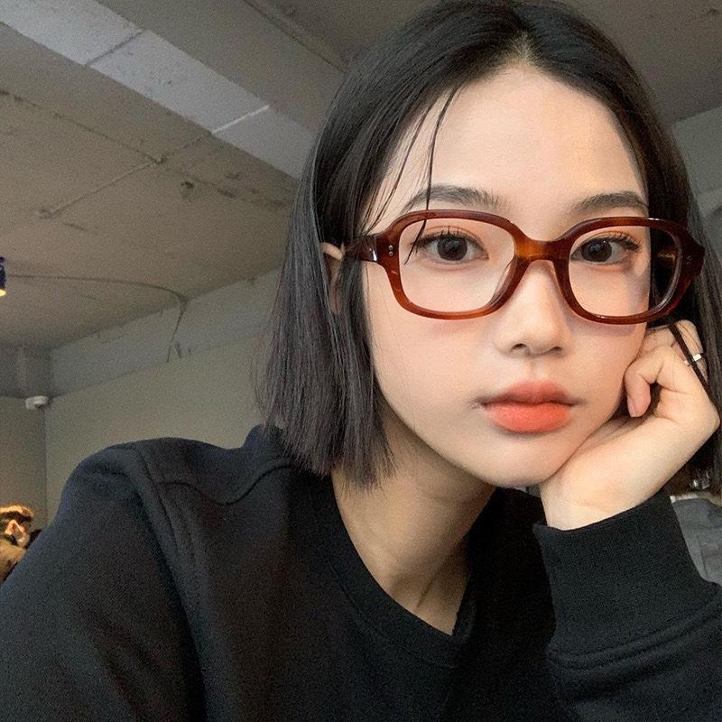 Korean Style Retro Light Oval Glasses Frame - Simple, Cute, and Stylish for Women