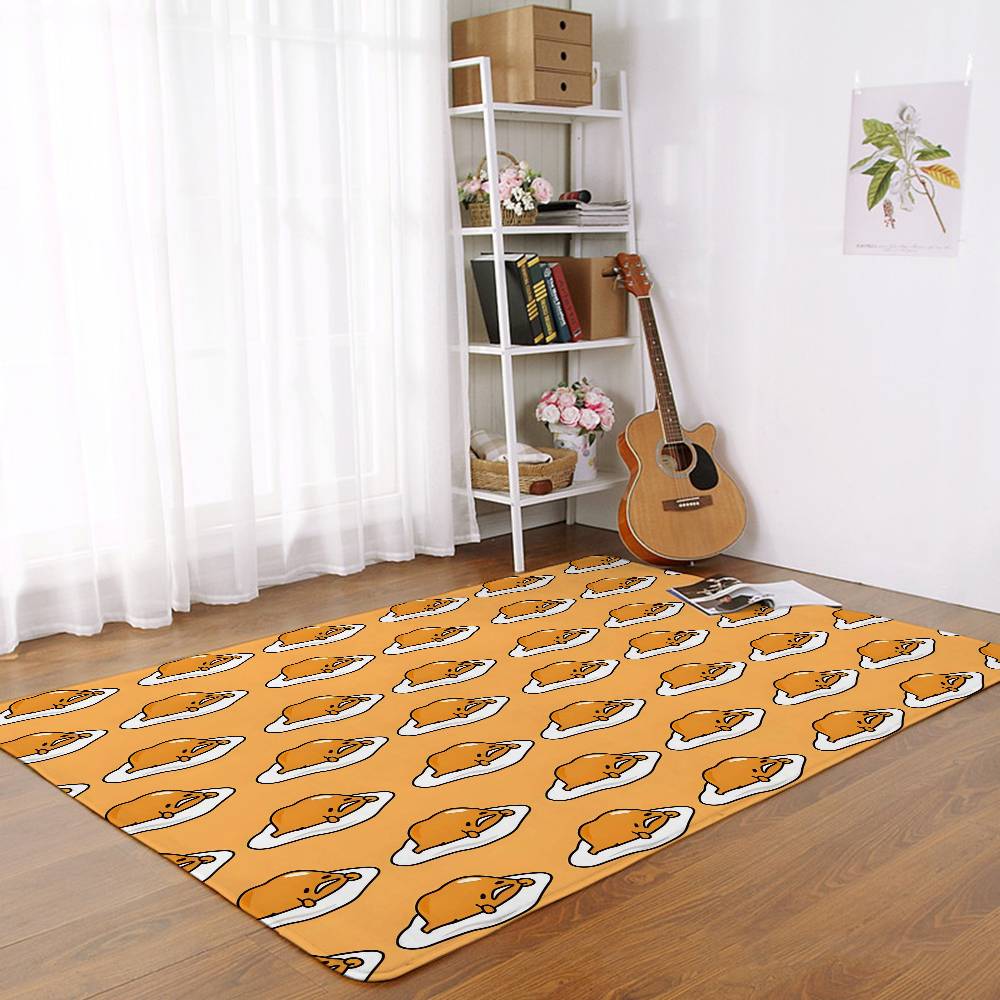Cute Gudetama Floor Mats Home Laundry Rug Carpet For Living Room Decor Lounge Area Anti-slip Foot Mat Entrance Doormat