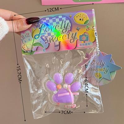 Katzenkralle mit Cartoon-Perlen, zum Quetschen, transparentes Spielzeug, süße Katzenpfote, langsame Rückfederung, Dekompressionsspielzeug für Kinder, Stressabbau-Entlüftungsspielzeug