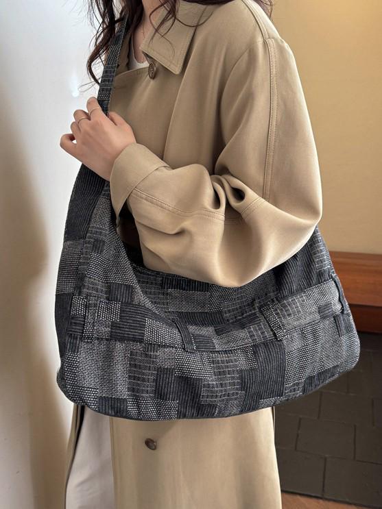 Korean Style Denim One-Shoulder Bag - 2026 Versatile Large Capacity Crossbody for School & Commute