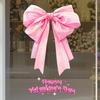 Valentine's Day Window Cling Removable Waterproof PVC Pink Bow Love Letter Heart Static Glass Sticker Wedding Holiday Party Window Decoration Decal