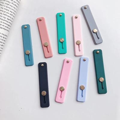 Candy Color Finger Ring Holder Silicon Phone Hand Band Holder For iPhone Wristband Strap Push Pull Grip Stand Bracket Wholesale