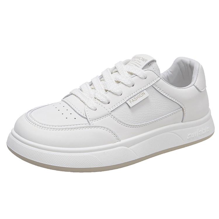 Leather little white shoes women's versatile 2025 spring new platform casual shoes women's sports shoes board shoes soft sole single shoes