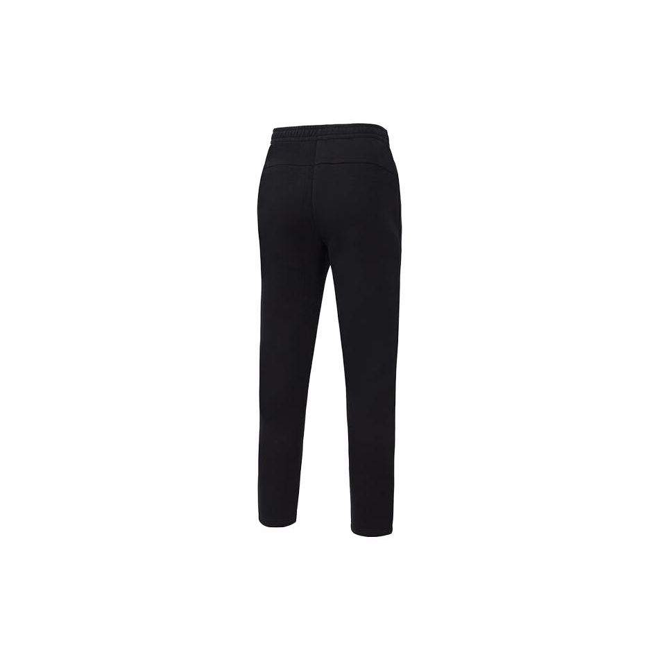 Li Ning Fitness Series Solid Color Straight Leg Knitted Sports Pants Women Bottoms Black AKLTB42-1