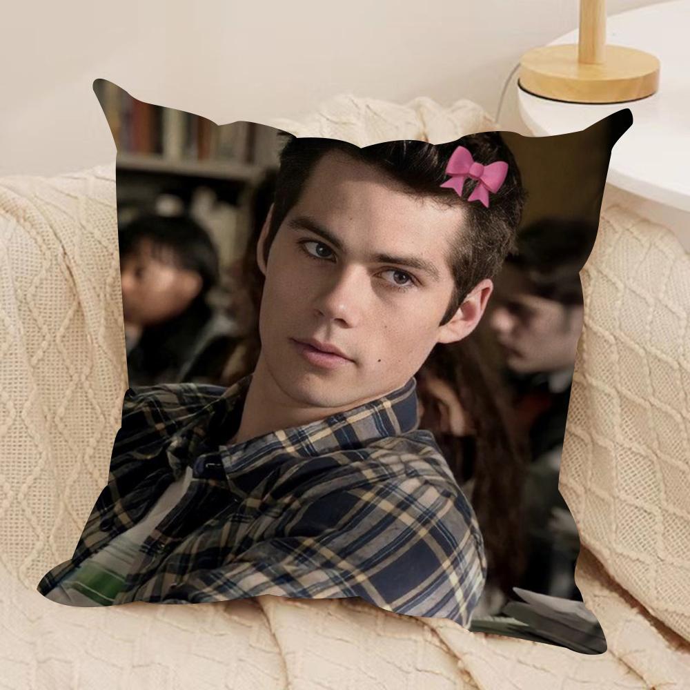 DDylan O Brien Cushion Cover Soft Plush Fabric DoubleSided Printed Sofa Cushion Cover for All Seasons Home Decor Gift