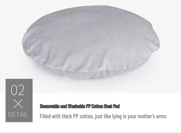 All-Season Cat & Dog Nest: Semi-Closed, Washable, Winter-Warm Pet Bed