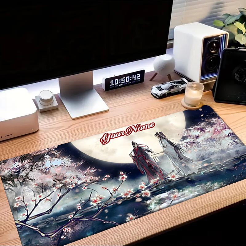 1PC Custom Name Moonlit Blossom Fantasy Mouse Pad, Keyboard and Mouse Desk Pad, for Computer Notebook Birthday Gift For Any Room Or Office
