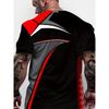 Men's 3D printed T-shirt round neck, summer casual fitness top