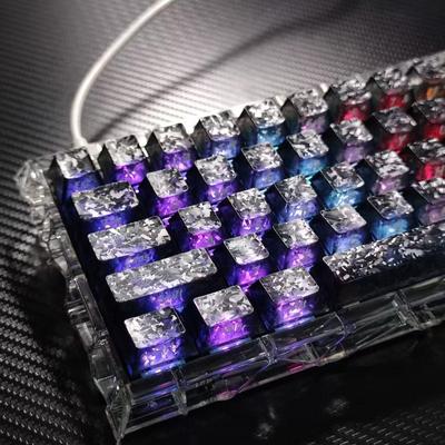 Transparente Tastenkappe mit Carbonfaser-Textur für mechanische Tastaturen mit Magnetschaltern, universelle Kompatibilität mit Wooting (US/CA).