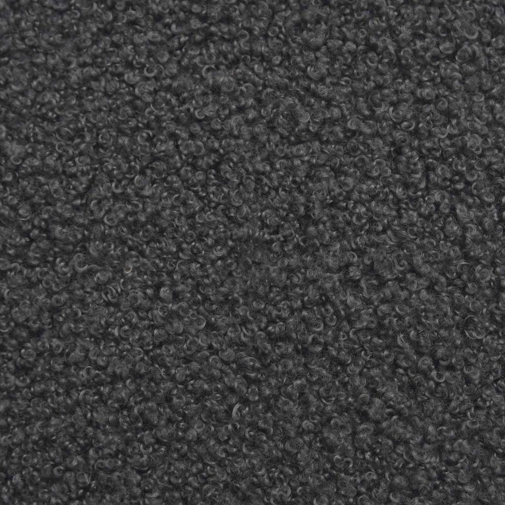 Footstool Dark Grey 55 X 35 X 41 Cm Boucle