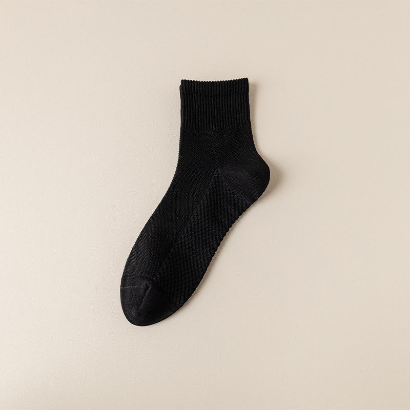Șosete noi de primăvară și vară, culoare uni, pentru bărbați, cu talpă de masaj japoneză, plasă, șosete business medii, tub mediu, respirabile, simple, șosete din bumbac all-in-one