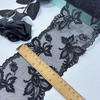 11.5cm wide Narrow Embroidery Lace, Non-stretch Black Net Lace Trim for Dress, Lingerie, Bra, Underwear, Garment, Sewing & Crafting