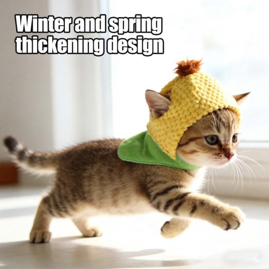 Corn Cob Pet Hat Cute Corn Design Cat Hat with Ear Holes Adjustable Pet Hat for Cats And Small Dogs Party Costume Accessory Photo Prop