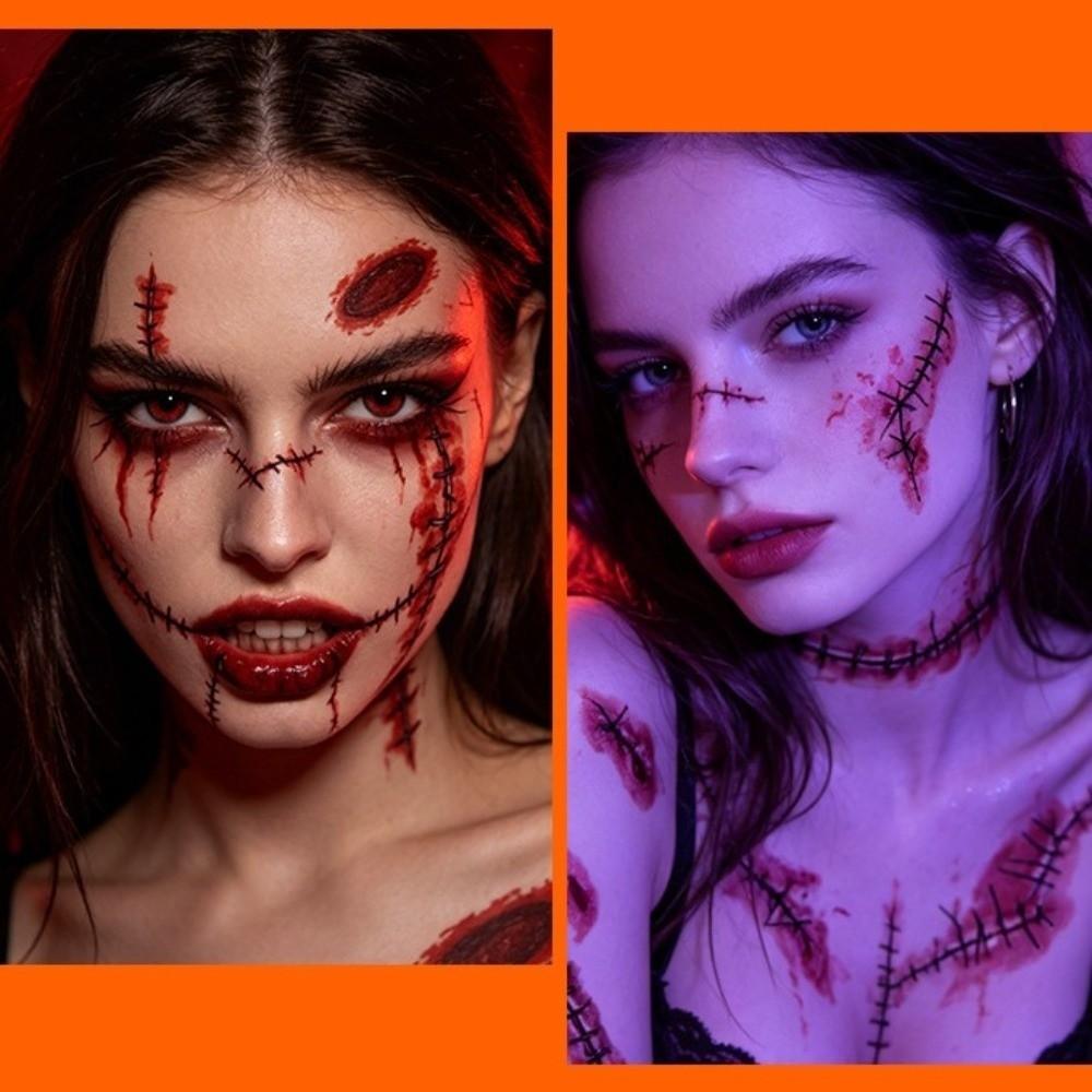 Eyeball Bloody Makeup Halloween Tattoo Stickers Waterproof Body Art Scar Decals  Men Women