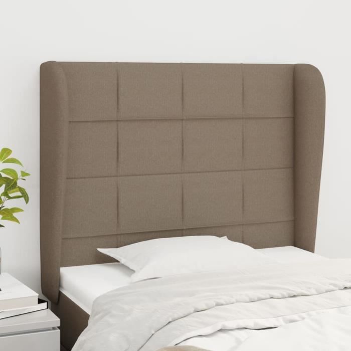 VidaXL Tête de lit avec oreilles Taupe 83x23x118-128 cm Tissu3117934