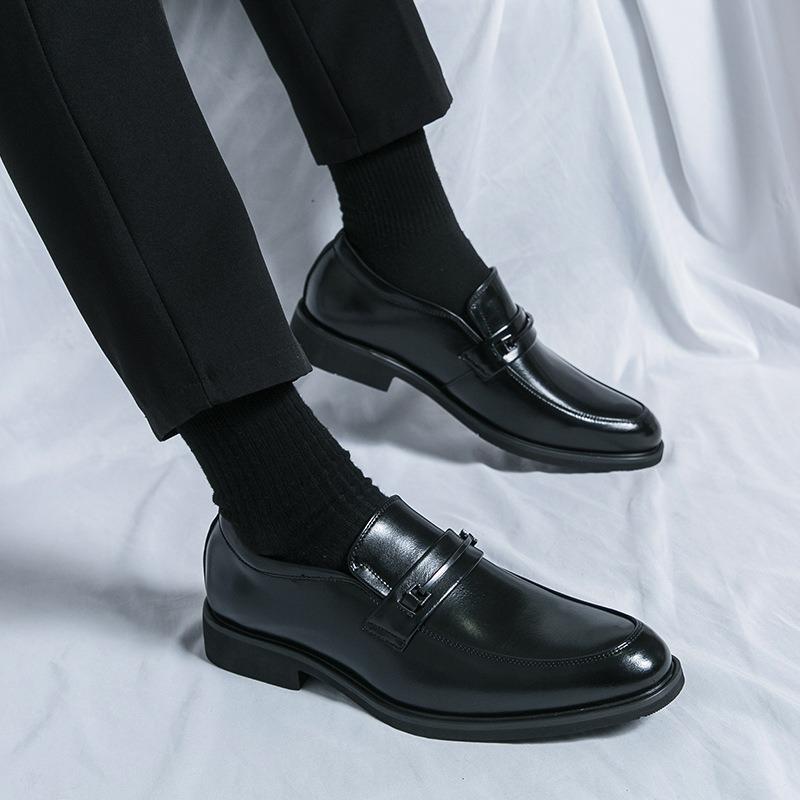 Men's Leather Shoes Business Loafers Classic Slip On Men Dress Shoes Breathable Non-Slip Casual Shoe Wedding Office Oxford Shoes