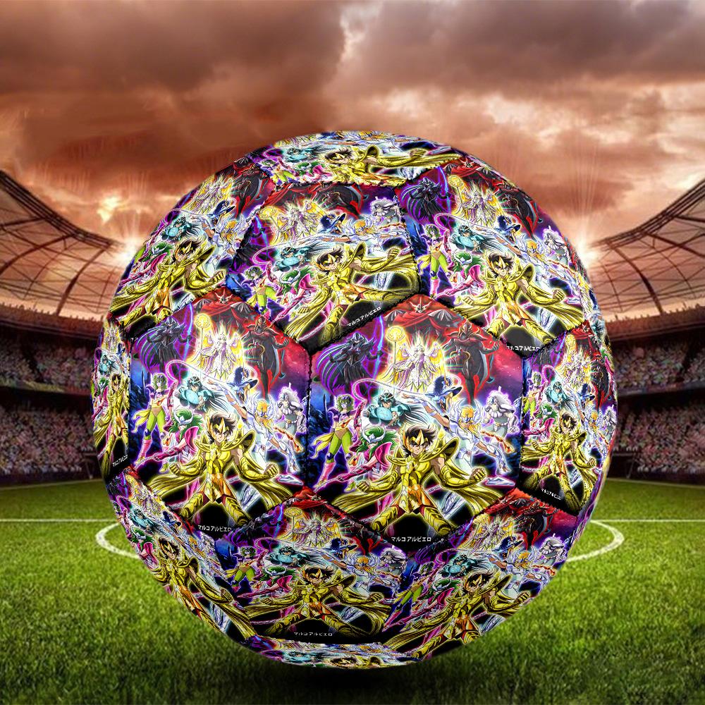 Saint Seiya Indoor Soccer Ball Size 5 Colorful All Ages Machine Stitched PVC Competition Ready Durable High-Bounce
