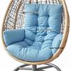 Thickened Waterproof Outdoor Hanging Basket Seat Cushion for Armchair, Recliner, Rocking Chair, or Swing with Backrest