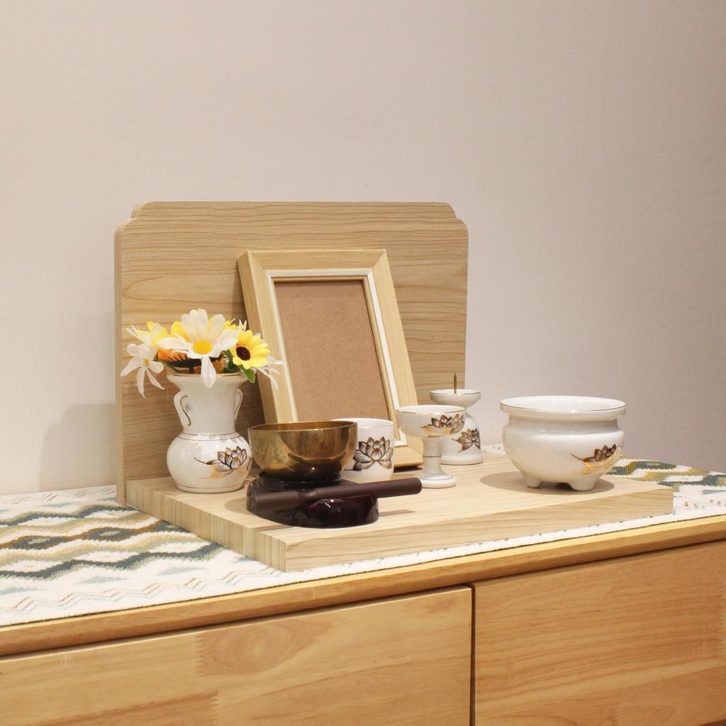 Modern Buddhist Altar, Mini Buddhist Altar, Modern Open Altar, Personal Memorial Altar, Natural Wood Memorial Altar, Wide-Type Buddhist Altar,