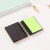 2pcs Portable Combination Note, Spiral Notebook Self-adhesive Note 3.3 Inches X 3 Inches X 0.79 Inches, Paper Label, Brown Cover