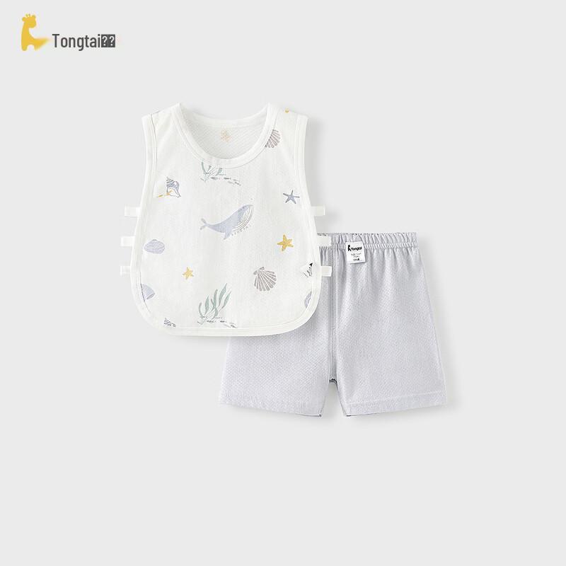 Tongtai Baby Summer Pure Cotton Pipa Vest & Shorts Set