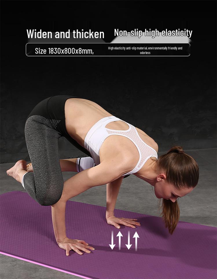 Thick Non-Slip Yoga Mat - Odorless TPE for Home Fitness