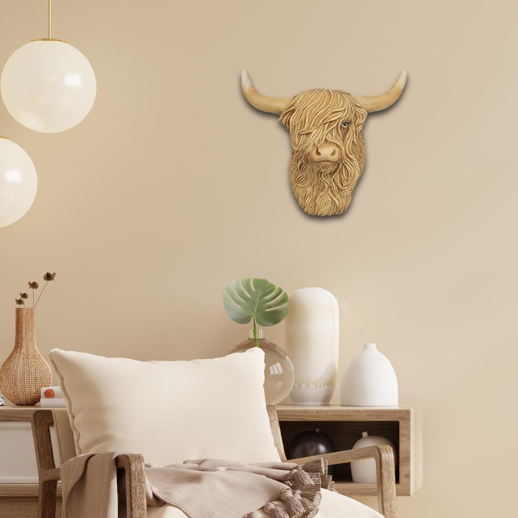 Highland Cow Decor Cute Wall Mounted Decoration for Garden Fence Living Room