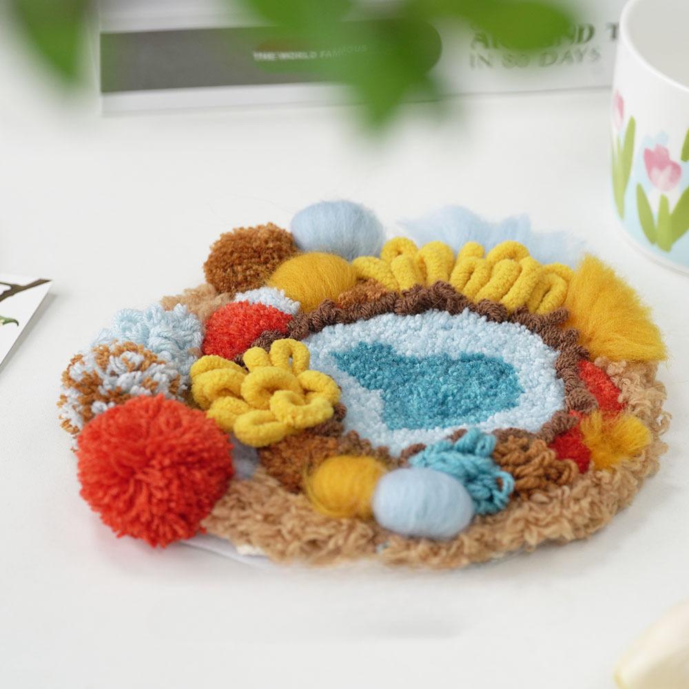 

Тычковая вышивка Четыре сезона Моховой коврик Подставка Теплое украшение для дома Ручной работы Набор материалов для DIY