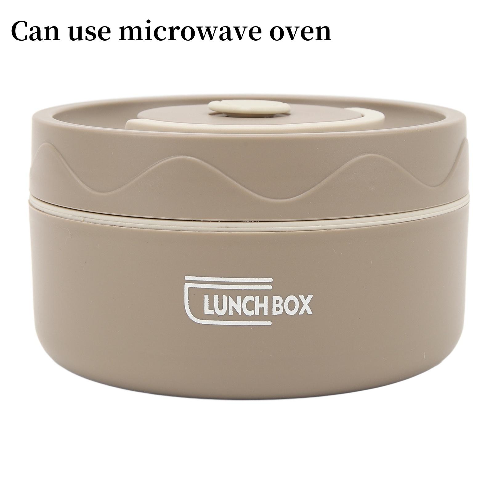 

420Ml Stainless Steel Thermal Cooking Pot Double Layer Round Lunch Container Portable Lunch Box For Work School Outdoor