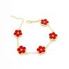 New Boho Sweet Five Leaves Flower Bracelets for Women Korean Charm Double Sided Metal Bracelet Wedding Party Luxury Jewelry Gift