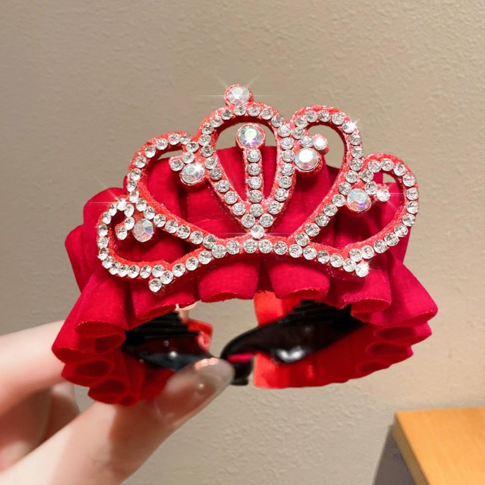 Жемчужная детская новогодняя корона Фиксатор для высокого хвоста Зажим для волос Клешня Женский/Детский StyleE