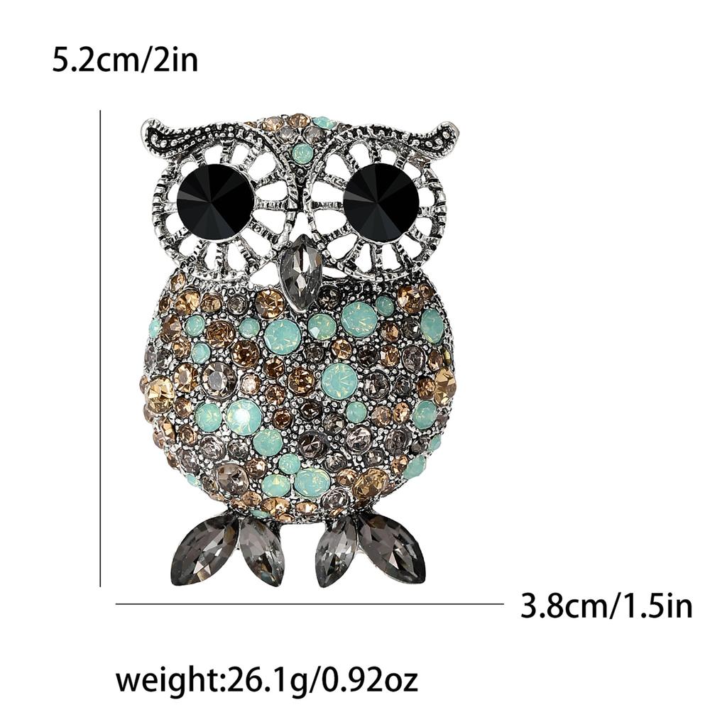 Personalized Retro Owl Brooch Fashion Elegant Rhinestone Bird Pin Clothing Accessories