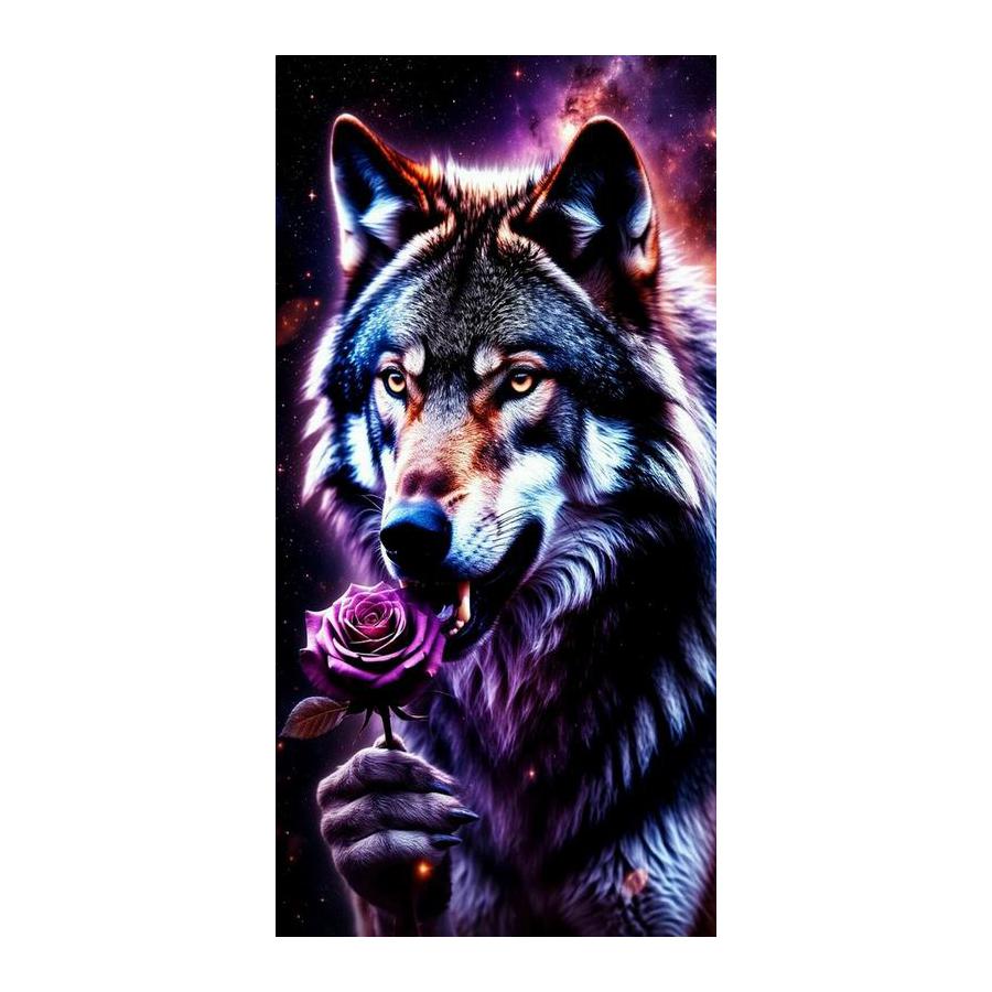 Wolf Rose Large Size Diamond Painting New Collection Wild Animals Diy Full Drill Rhinestone Embroidery Mosaic Cross Stitch Kits