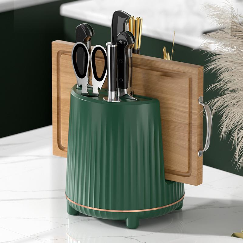 1Pc Rotating Knife Holder,Utensil Holder Cutlery Spoon Chopsticks Fork Storage Holder Organizer Multifunctional Kitchen Storage