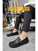 Men's Slip-On Leather Shoes: High-End Business Casual, Soft Leather, Wide Fit, Large Sizes 47-48