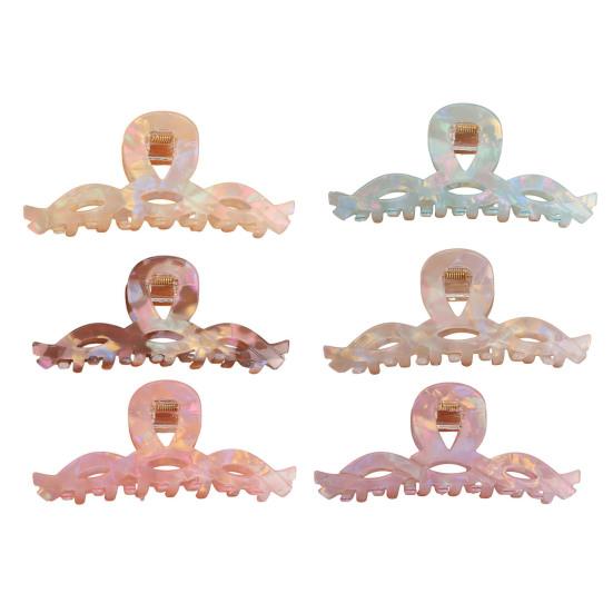 Hair Claw Large Wave Design Back Head Hair Clip Anti-slip Teeth Strong Grip Shark Hair Clip Versatile Hair Accessory