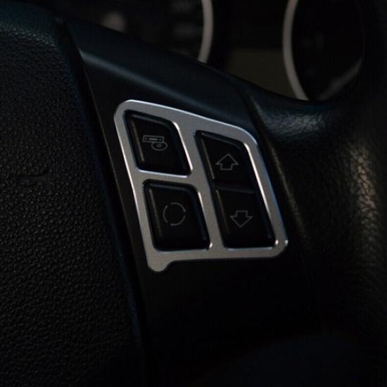 For BMW 3-Series 2005-2011 2012 Silver Aluminum Steering Wheel Button Frame Trim