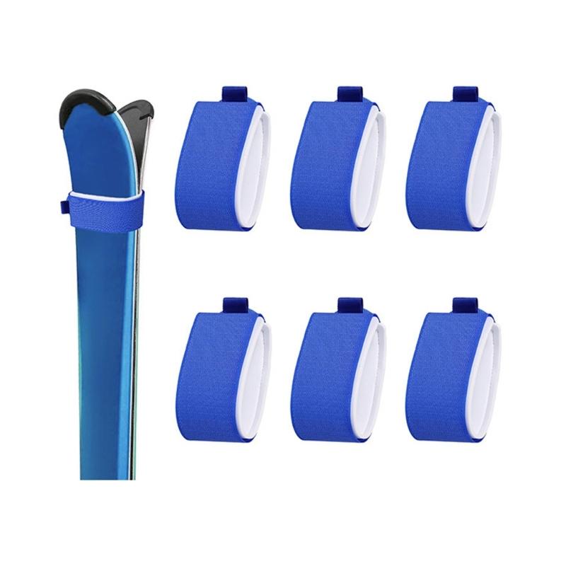 2Pcs Winter Ski Strap Fasteners Tape Protector Pad Adjustable Ski Wraps Ties Ski Band for Families Winter Holiday