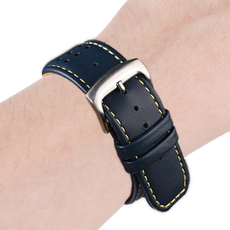 Compatible Blue Angel 1st, 2nd, 3rd Gen AT8020-54L/8020-03L Breathable Blue Cowhide Watch Strap