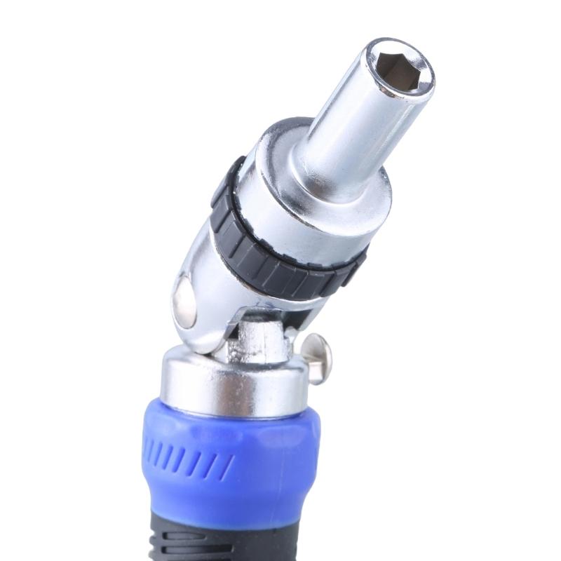 Ratchet Screwdriver 13-in-1 Multiple Bits Tool All In One Ratcheting Screwdriver Set with Flat Head Hexgonal Bits 12Bits