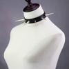 Long Spike Choker Punk Faux Leather Collar Cool Big Rivets Necklace Accessories